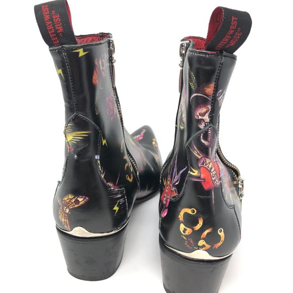 JEFFERY WEST 'MUSE' Tattoo Sylvian Leather Boots - Picture 4 of 11